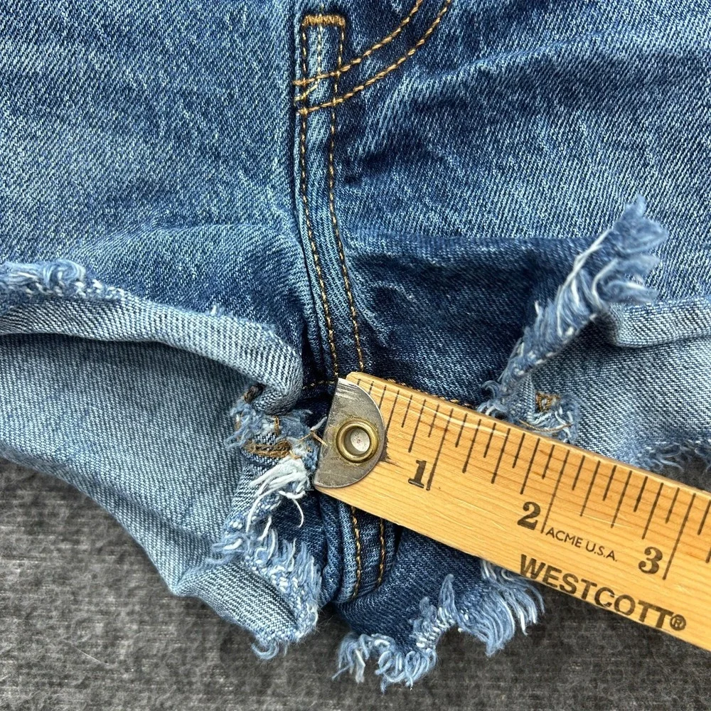 Levi's 501 Cut-Off Denim Shorts Womens 26 Blue Distressed Button Fly Duke